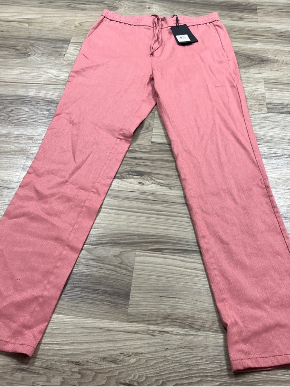 Bugatchi Tristan Drawstring Pants Linen Blend  Dusty Pink Men’s Size 32x32 $199